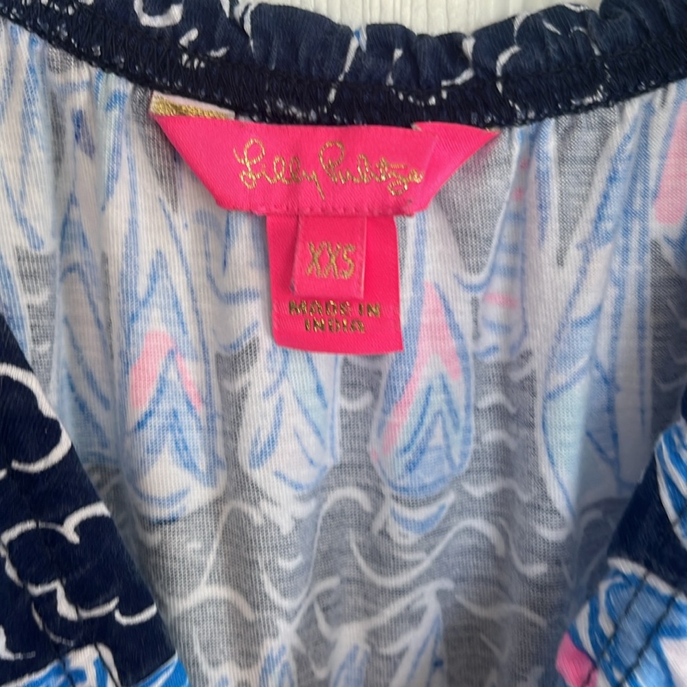 Lilly Pulitzer Loro Romper Boat Nautical Low Tide Navy Sails and Stripes XXS - Picture 3 of 6